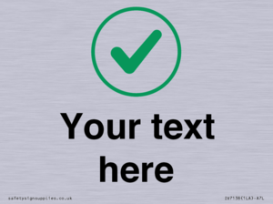 Custom plain background, green tick in circle sign